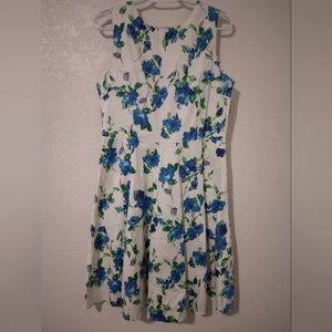 Mute Lamb Blue Floral A-Line Dress